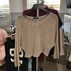 zara knit green long sleeve off the shoulder top